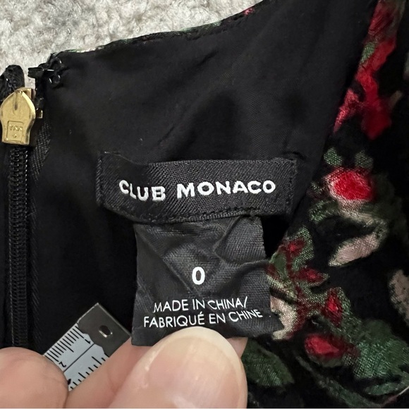 Club Monaco Red Rose Floral Velvet One Sleeve Sheath Dress Fancy Party Women’s 0 - Picture 4 of 12